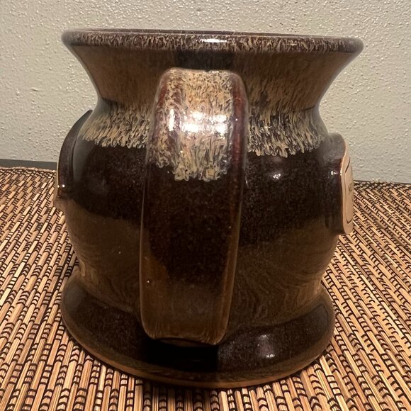 Handcrafted Potbelly Shaped Pottery Mug w/ Two-tone Gloss Drip Glaze ~ JUST PLAY - Picture 7 of 10